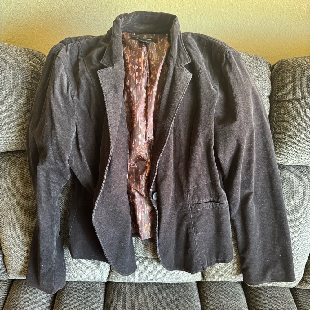 Calvin Klein Jeans Corduroy Lined Jacket Blazer Rich Black Stretch Size XL - Picture 3 of 5